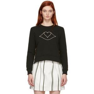 See by Chloe Brown Lips Heart Sweatshirt
